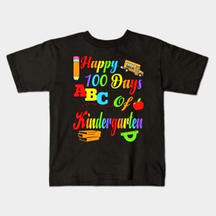 Happy 100 Days of Kindergarten Kids Teachers Kids T-Shirt